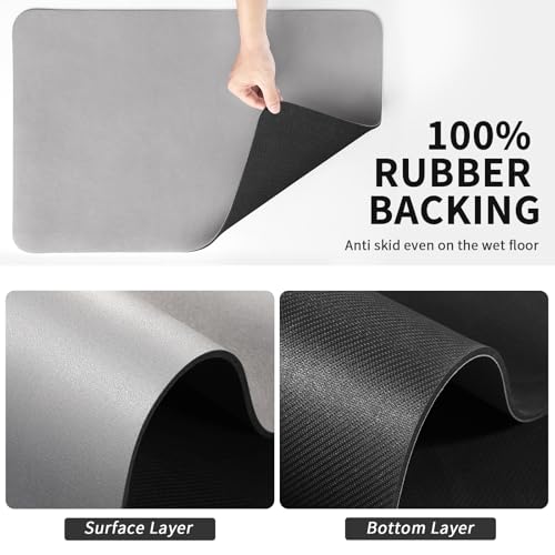 Coffee Mat Absorbent Hide Stain Rubber Backed Dish Drying Mat for Kitchen Counter
