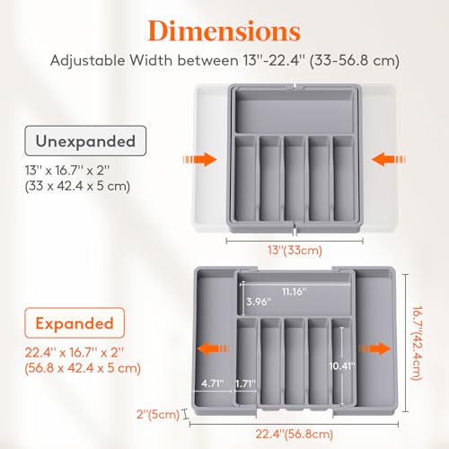 Extra Large Silverware Drawer Organizer