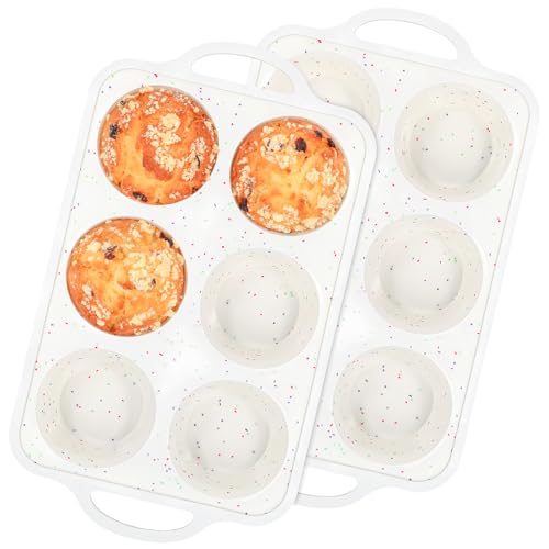 Silicone Jumbo Muffin Pan with Metal Frame (2 Count)