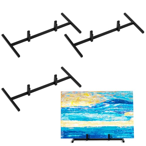 4 Pcs Black Metal Display Stands Sleek Easel Holder for Stained Ceramic Tiles Art Collectibles