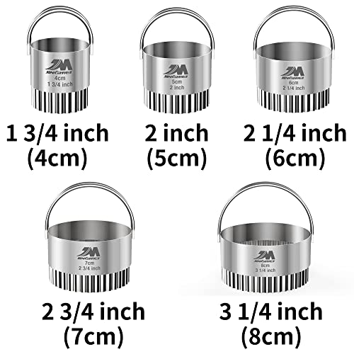 Fluted cookie cutter Set 1.75inch 2inch 2.25inch 2.75inch 3.25inch