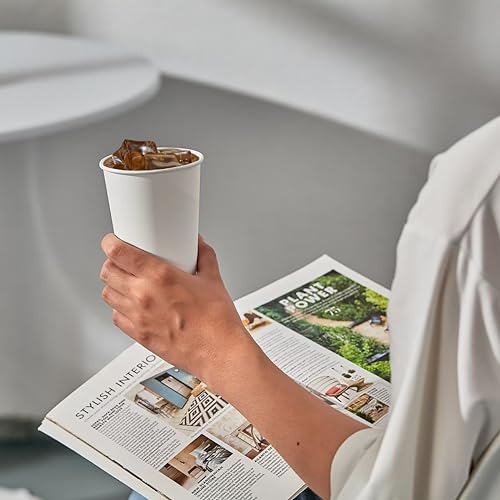 210Pack 16oz Disposable Paper Coffee Cups White Hot Coffee Cups (210 Count)