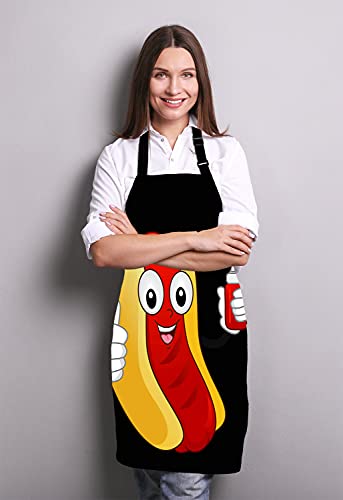 Funny Hotdog Sandwich Ketchup Kitchen Cooking BBQ Chef Apron