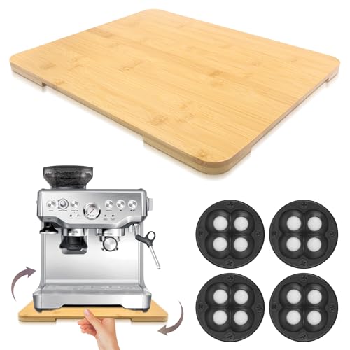 360°Rolling Tray Bamboo Appliance Slider for Breville Espresso Machine