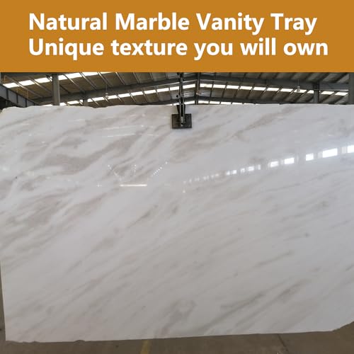 Vanity Tray 11.8inch Marble Bathroom Tray for Countertop