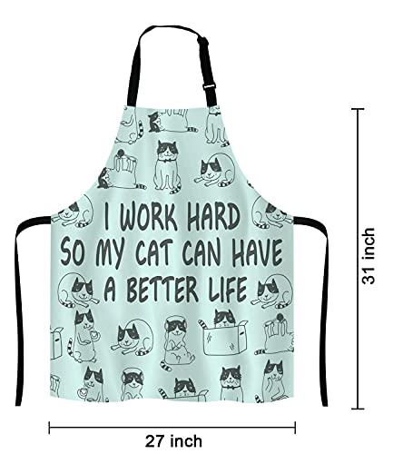 Funny Cat Adjustable Bib Apron
