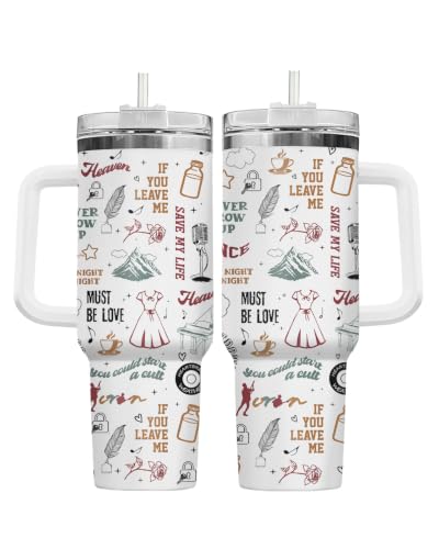 Tumbler 40oz with Handle Lid and Straw