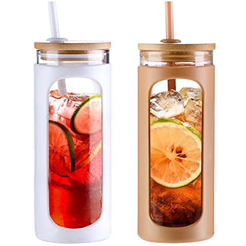 20oz Glass Tumbler with Straw and Lid (2 Count)