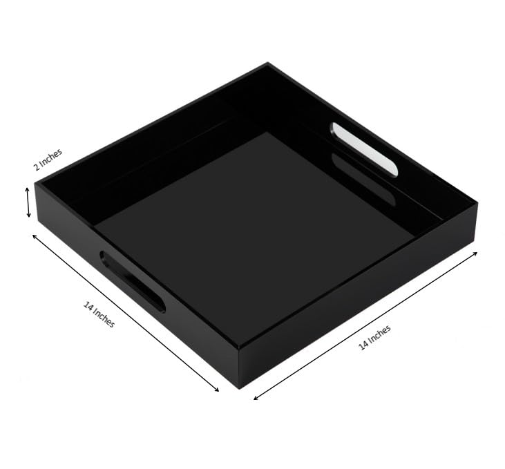 Glossy Black Acrylic Serving Tray