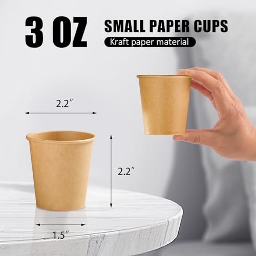 300 Pack 3 oz Paper Cups Disposable Kraft Small Bathroom Cups (300 Count)