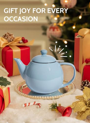 Porcelain Teapot 27 oz with Infuser for Loose Leaf Tea