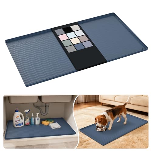 Waterproof Silicone Under Sink Mat 34'' x 19'' Shelf Liner for Kitchen and Bathroom (646 sq in)