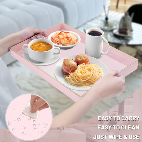 Pink Serving Tray with Handles