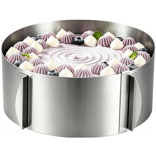 Cake Rings Mousse Mold Adjustable 6 to12 Inch Stainless Steel Round Cake Molds for Baking Pastry