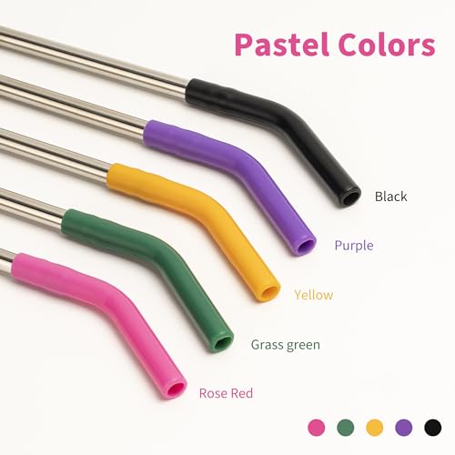 8.5" Metal Reusable Drinking Straws for 20oz YETI Tumbler with Silicone Tip