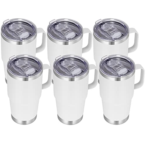 20 oz Tumbler Bulk with Handle Lid and Straw (6 Count)