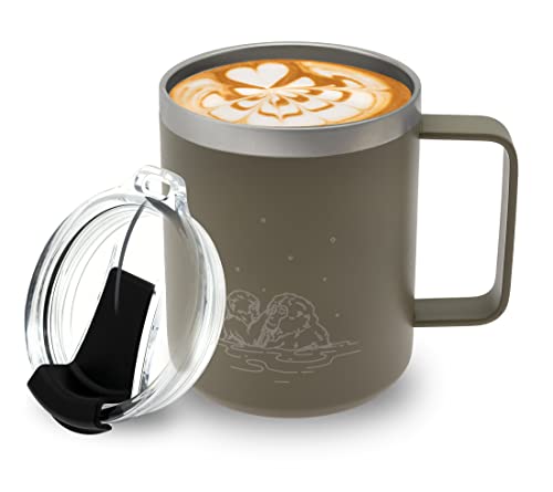 12 oz Insulated Coffee Mug with Handle & Lid