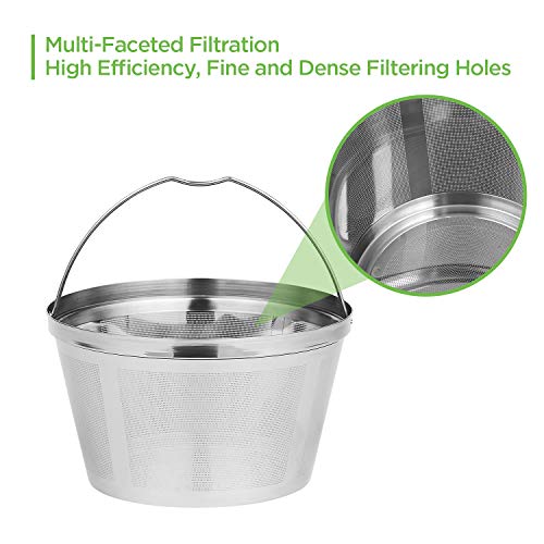 Stainless Steel Reusable Coffee Filters Basket 8 12 Cup Sturdy Permanent Coffee Filter fit for Mr. Coffee Black