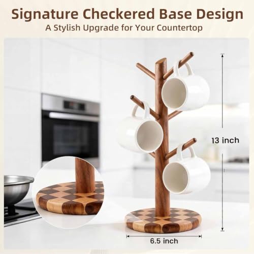 Natural Wood Mug Holder for Counter Top