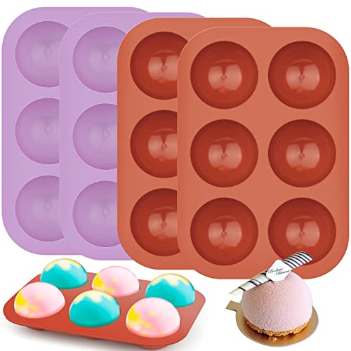 4Pack 6 Cavity Semi Sphere Silicone Mold (24 Cavity Count)