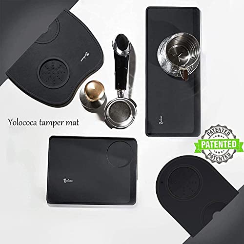 Coffee Tamper Mat Food Grade Silicone Rubber Espresso Mat 8 Inch X 6 Inch Black