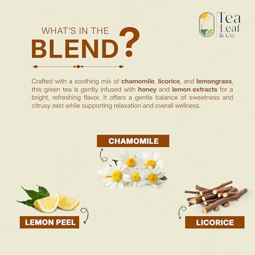 Tealeaf & Co. Honey Lemon Green Tea with Lemon & Honey Extract (50 Count)