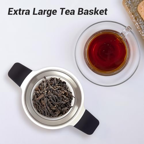 Fine Mesh Stainless Steel Reusable Tea Infuser with Double Handles