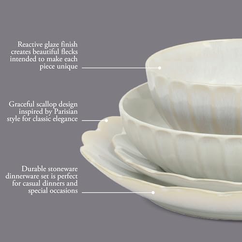 Malibu Shore 16 Piece Scallop Stoneware Reactive Glaze
