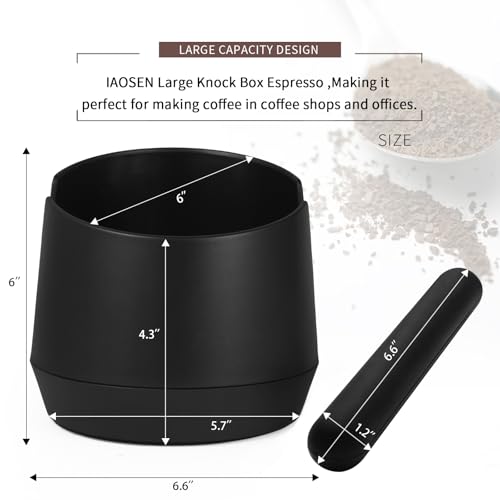 Knock Box 6 Inch Extra Large Capacity Design Espresso Knock Box Shock