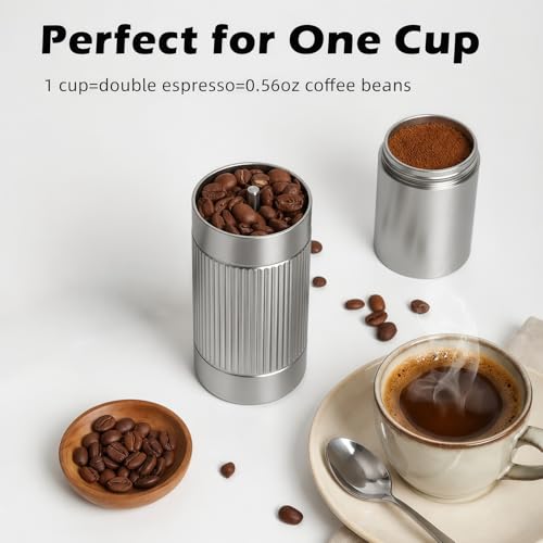 2-in-1 Portable Electric & Manual Coffee Grinder, Silver