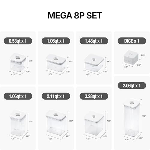 Premium Airtight Food Storage Containers Mega 8P