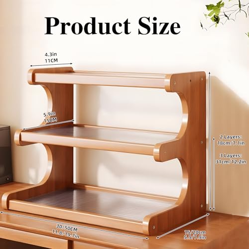 3 Tier Bamboo Mug Organizer for Cabinet (3 Count)