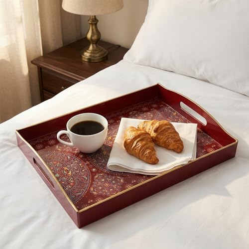 Boho Red Decorative Tray