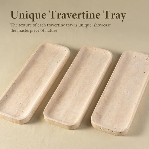 Marble Tray 12"x4" Marble Vanity Tray for Bathroom Kitchen Countertop Sink
