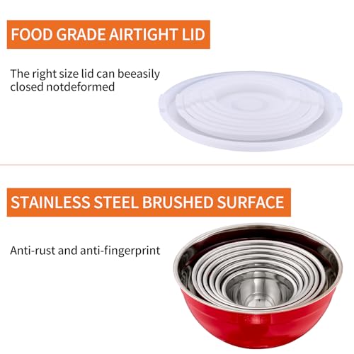 Red Mixing Bowls With Airtight Lids