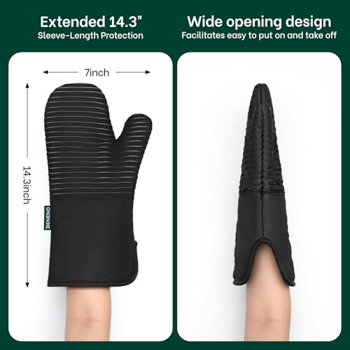 Heat Resistant 500°F Kitchen Oven Mitts 2 (2 Count)