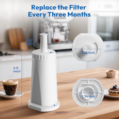 3 Pack Replacement Water Filter for Breville Espresso Machine Barista Pro BES878 (3 Count)