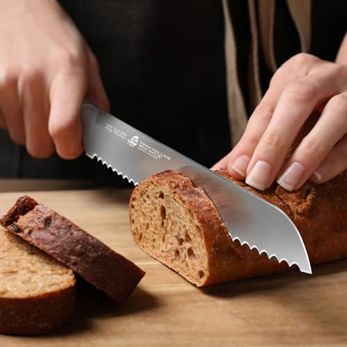 Bread Knife 10 inch Upgraded Serrated Knife for Homemade Sourdough Bread