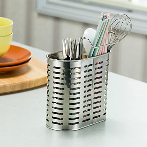 Stainless Steel Hanging 2 Compartments Mesh Utensil Drying Rack