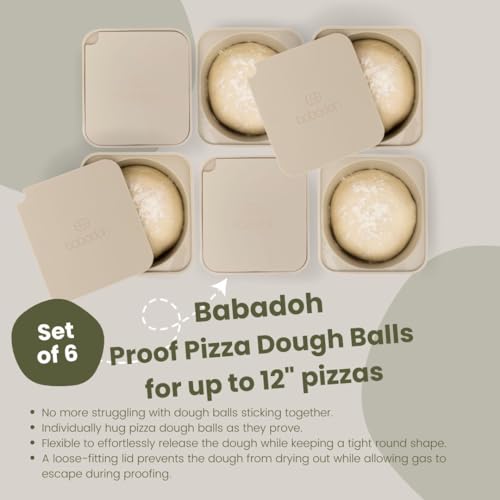 Pizza Dough Proofing Silicone Containers with Lids (6 Count)