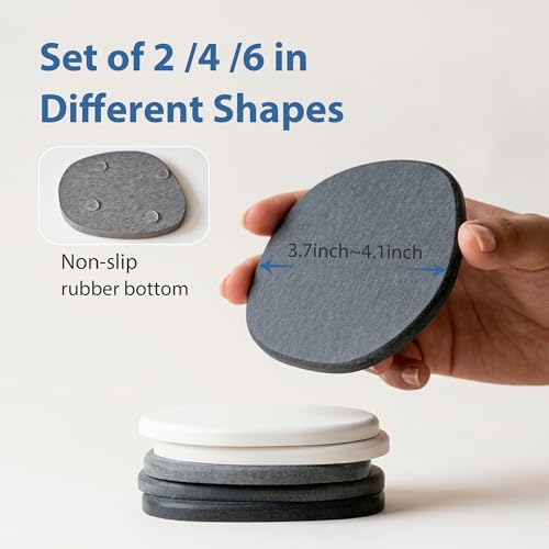 6 Pack Diatomite Absorbent Coasters for Drinks (6 Count)