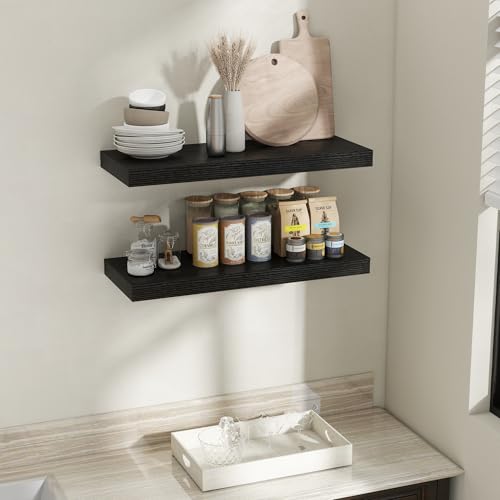 32 Inch Black Floating Shelves for Wall (2 Count)