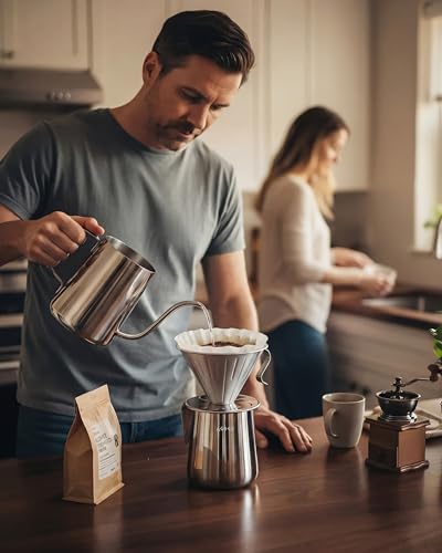 Stainless Pour Over Coffee Maker Set