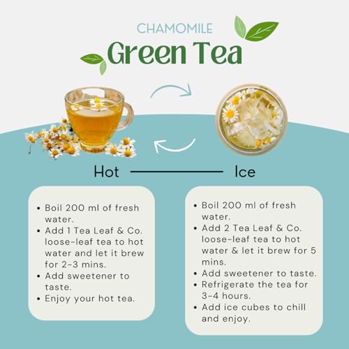 Tealeaf & Co. Chamomile Green Tea Loose Leaf with Lemon Extract and Lemongrass (3.5274 Ounce)