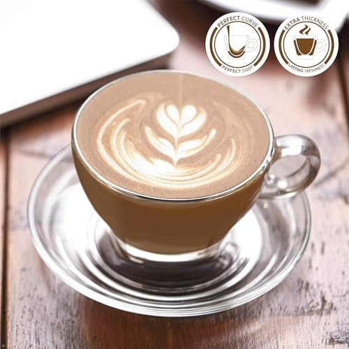 Clear Large Glass Coffee Mugs with Handles (6 Count)