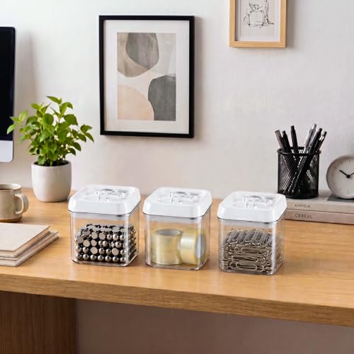 Flip Tite Food Storage Container 4" Small Size Airtight Lid Lock Top (3 Count)