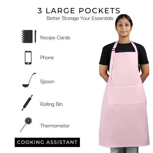Pack of 2 Chef Apron for Men with pockets 35x27 Inches BBQ Matching Apron for Women