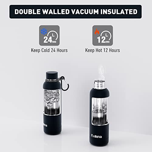 Slim Insulated Water Bottles for Travel 18oz with Clip