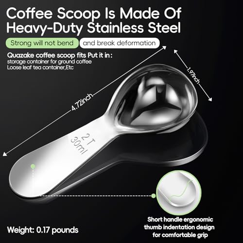 Coffee Scoop 1&2 Tablespoon Measuring Spoons for Ground Coffee 18 (2 Count)
