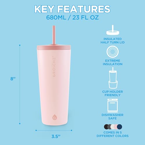 Jasper Insulated Stainless Steel Tumbler with Straw